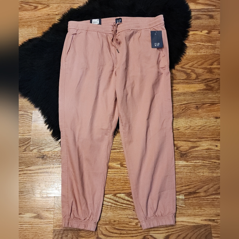 NWT GAP Dusty Pink Women's Twill Jogger Pants Size XL